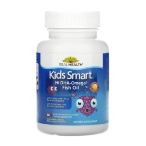 Bioglan, Kids Smart, рыбий жир с высоким содержанием омега-3 и ДГК, великолепный фруктовый вкус, 30 жевательных капсул, лопающихся во рту