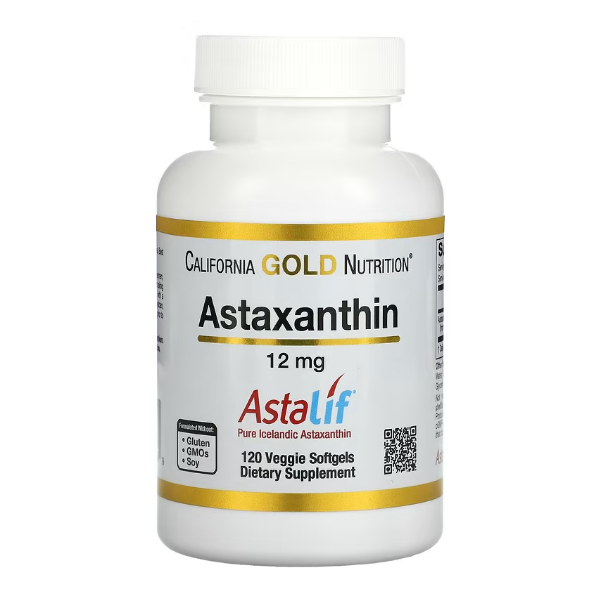 California Gold Nutrition, Astalif, чистый исландский астаксантин, 12 мг, 120 растительных капсул