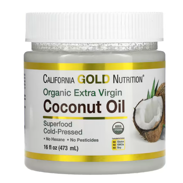 California Gold Nutrition, SUPERFOODS, органическое нерафинированное кокосовое масло первого холодного отжима, 473 мл
