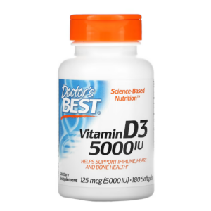 Doctor’s Best, витамин D3, 125 мкг (5 000 МЕ), 180 капсул