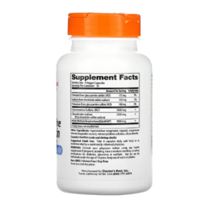 Doctor's Best, глюкозамин, хондроитин и МСМ с OptiMSM, 120 вегетарианских капсул
