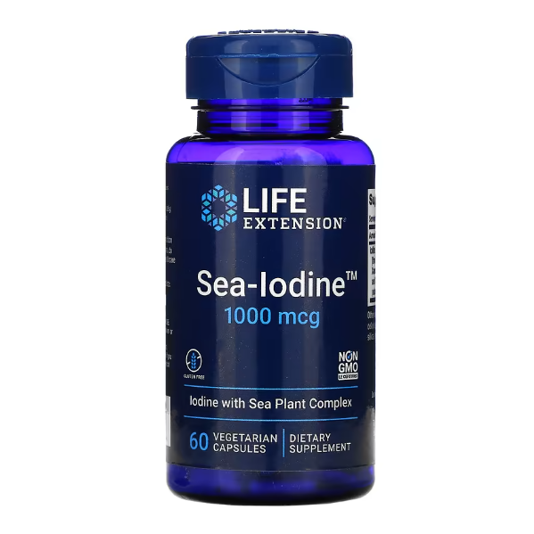 Life Extension, Sea-Iodine, 1000 мкг, 60 вегетарианских капсул состав
