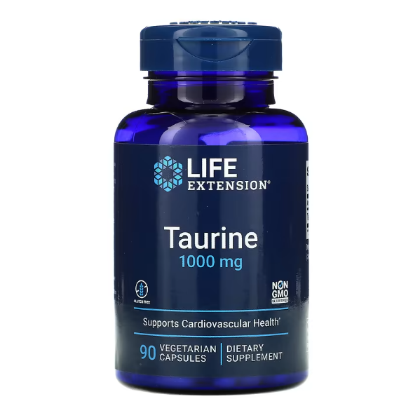 Life Extension, Таурин, 1000 мг, 90 вегетарианских капсул