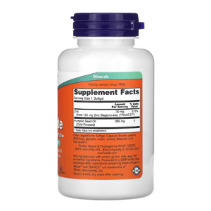 NOW Foods, глицинат цинка, 120 капсул состав