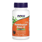 NOW Foods, цинк с витамином С и бузиной, 60 пастилок Sambucus Zinc-C