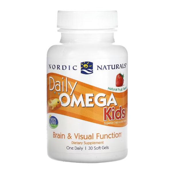 Nordic Naturals, Daily Omega Kids, со вкусом натуральных фруктов, 30 капсул