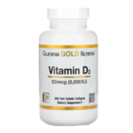California Gold Nutrition, витамин D3, 50 мкг (2000 МЕ), 360 рыбно-желатиновых капсул