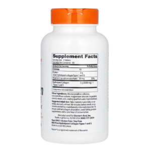 Doctor's Best, коллаген типа 1 и 3 с Peptan и витамином C, 1000 мг, 180 таблеток