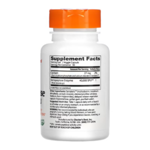 Doctor's Best, серрапептаза Best, 40 000 SPU, 90 вегетарианских капсул