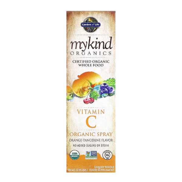 Garden of Life, MyKind Organics, спрей с органическим витамином C, вкус апельсина и мандарина, 58 мл