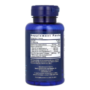 Life Extension, витамины D и К с йодом Sea-Iodine, 60 капсул