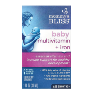 Mommy's Bliss, детские поливитамины + железо, от 2 месяцев, виноград, 30 мл