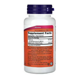 NOW Foods, Витамин K2, 100 мкг, 100 растительных капсул