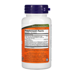 NOW Foods, алоэ 10 000 с пробиотиками, 60 растительных капсул