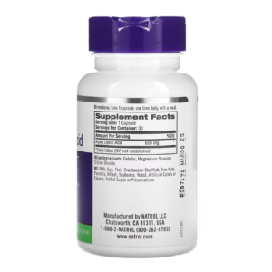 Natrol, Альфа-липоевая кислота, 600 мг, 30 капсул