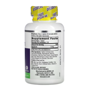 Natrol, Мелатонин, быстрорастворимый, экстра сила, клубника, 5 мг, 150 таблеток