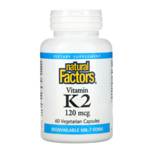 Natural Factors, витамин K2, 100 мкг, 60 вегетарианских капсул