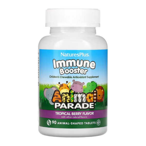 NaturesPlus, Source of Life, Animal Parade, добавка для укрепления детского иммунитета, вкус натуральных тропических ягод, 90 животных