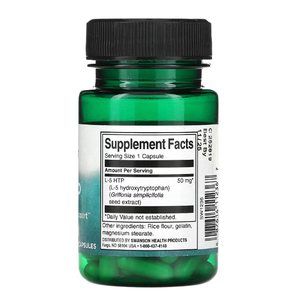 Swanson, 5-HTP, 50 мг, 60 капсул