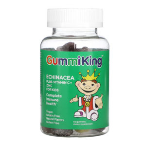 GummiKing, эхинацея, витамин C и цинк для детей, вкус клубники, апельсина, лимона, винограда, вишни и грейпфрута, 60 жевательных таблеток