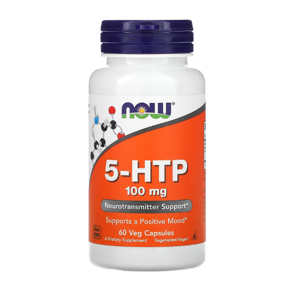 NOW Foods, 5-гидрокситриптофан, 100 мг, 60 вегетарианских капсул