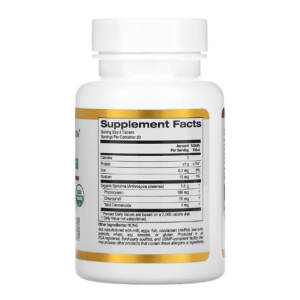 California Gold Nutrition, органическая спирулина, 1500 мг, 60 таблеток (500 мг в 1 таблетке)