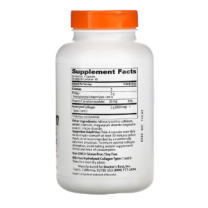 Doctor's Best, коллаген 1 и 3 типов с Peptan и витамином C, 500 мг, 240 капсул (125 мг в 1 капсуле)