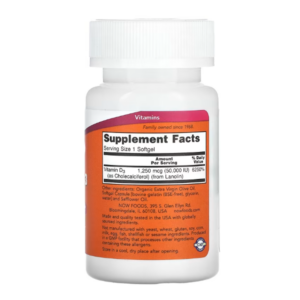 NOW Foods, витамин D3, максимальная эффективность, 50 000 МЕ, 50 капсул