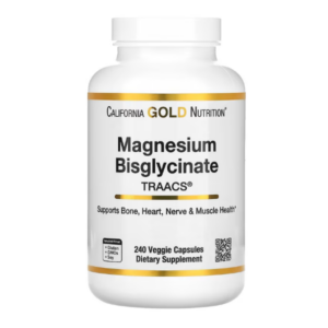 California Gold Nutrition, бисглицинат магния, с TRAACS®, 200 мг, 240 растительных капсул (100 мг в 1 капсуле)